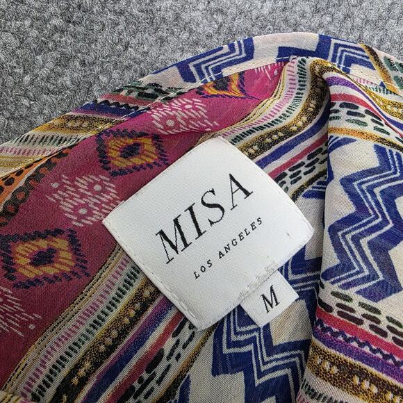 Misa Los Angeles Dress Womens Medium Multicolor Boho Maxi Spaghetti Strap - Picture 2 of 16